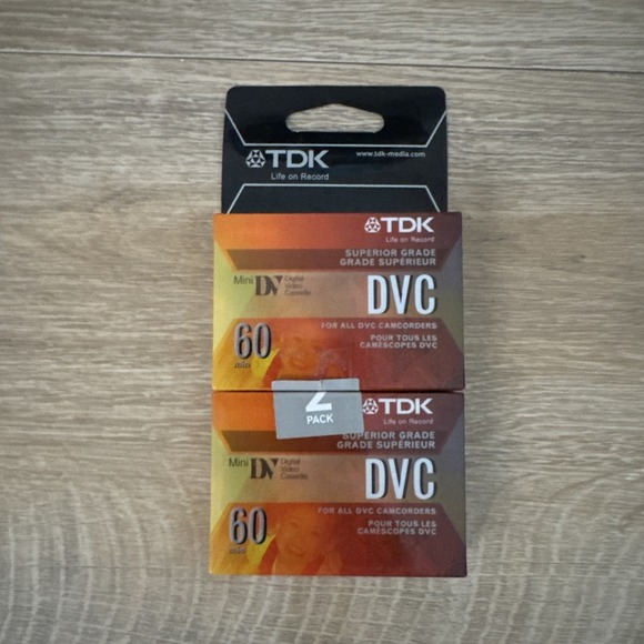 TDK‎ Mini Digital Video Cassette 60 Minute Superior Grade New DVC 2 Pack - Picture 1 of 3